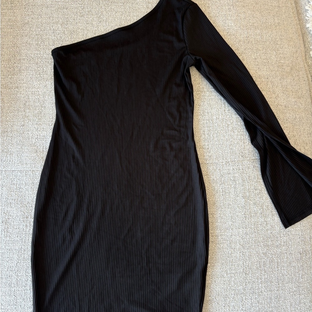 SHEIN Black One-Shoulder Dress